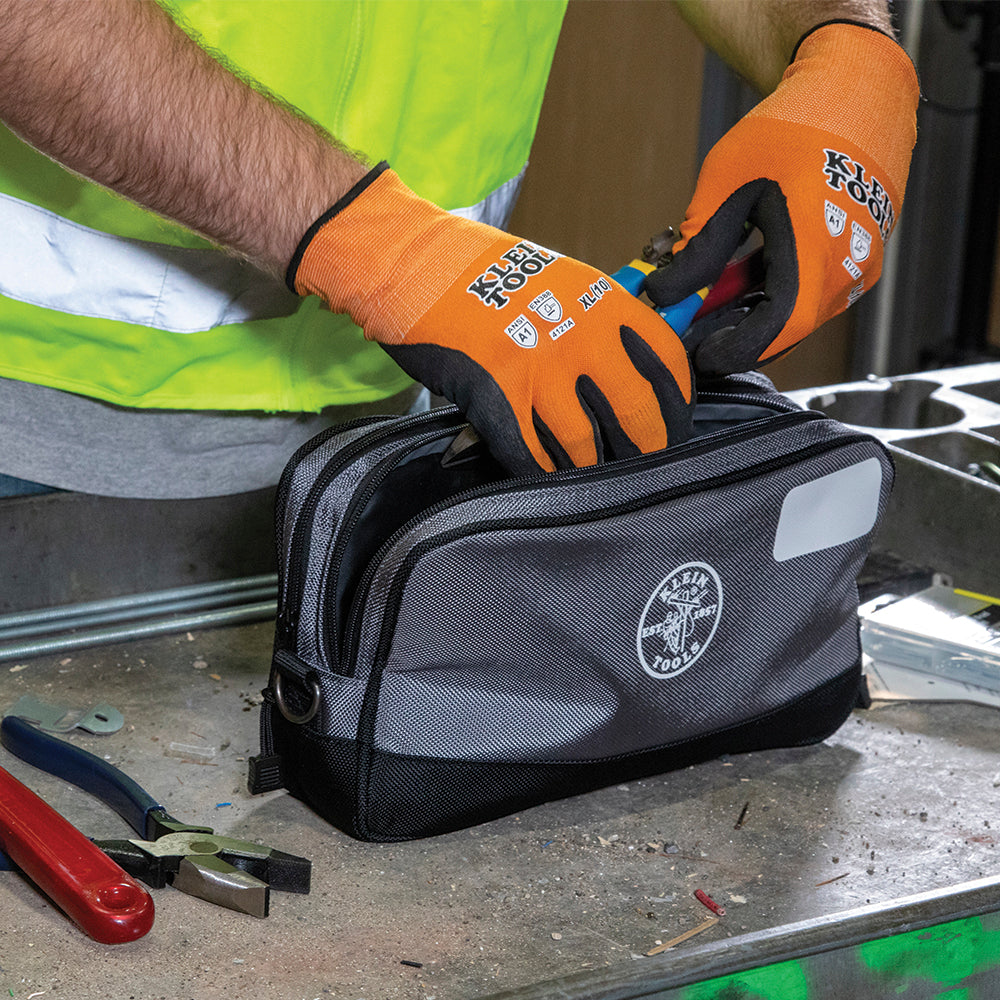 Klein Tools 55583 Double Zipper Bag, 12 x 7-Inch - Edmondson Supply