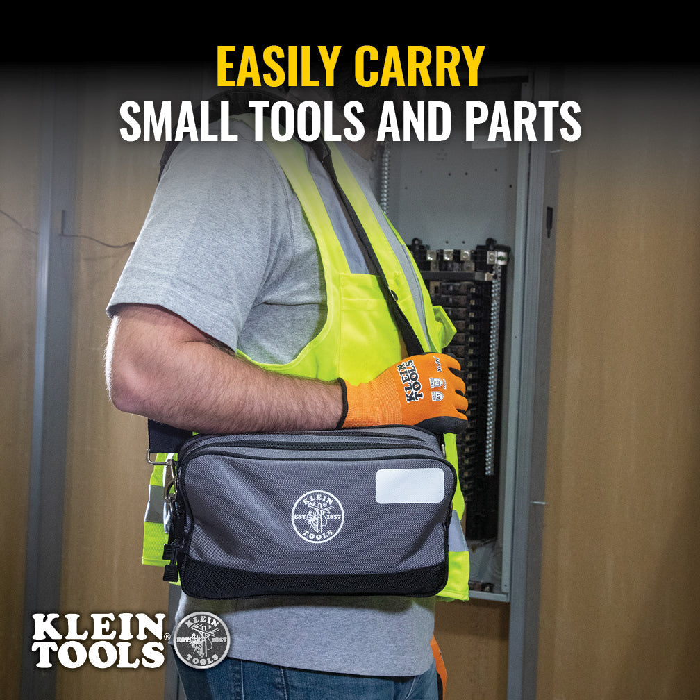 Klein Tools 55583 Double Zipper Bag, 12 x 7-Inch - Edmondson Supply