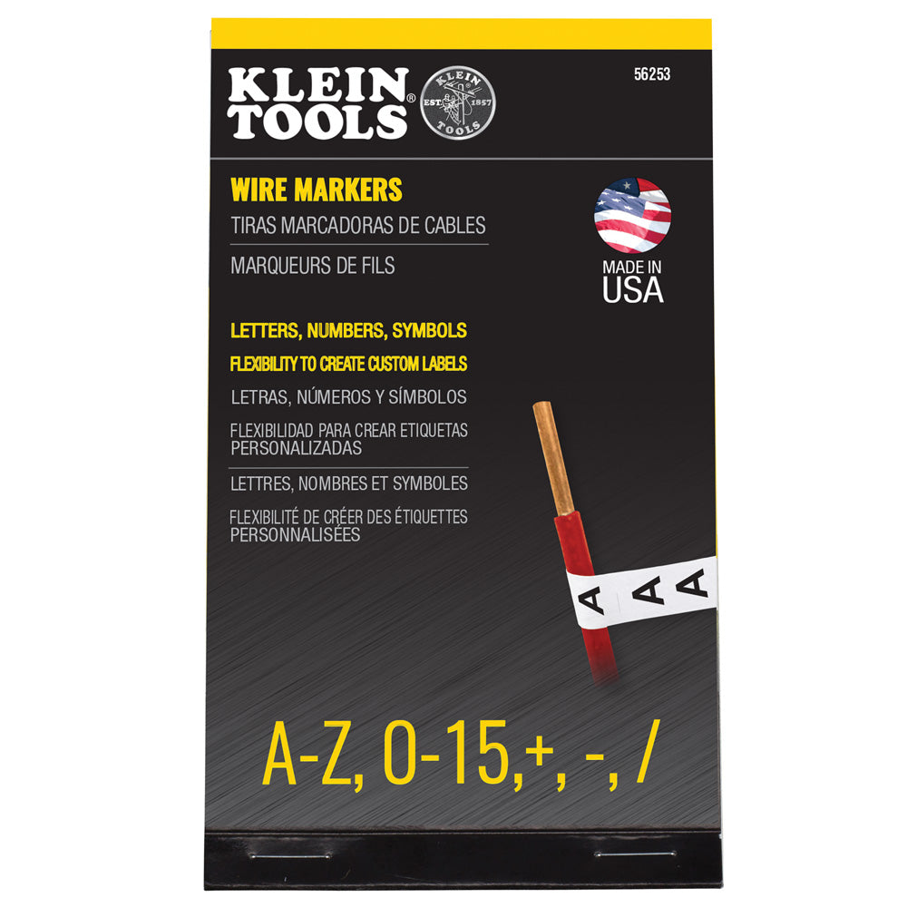 Klein Tools 56253 Wire Marker Book-Black Letters, Numbers and Symbols - Edmondson Supply