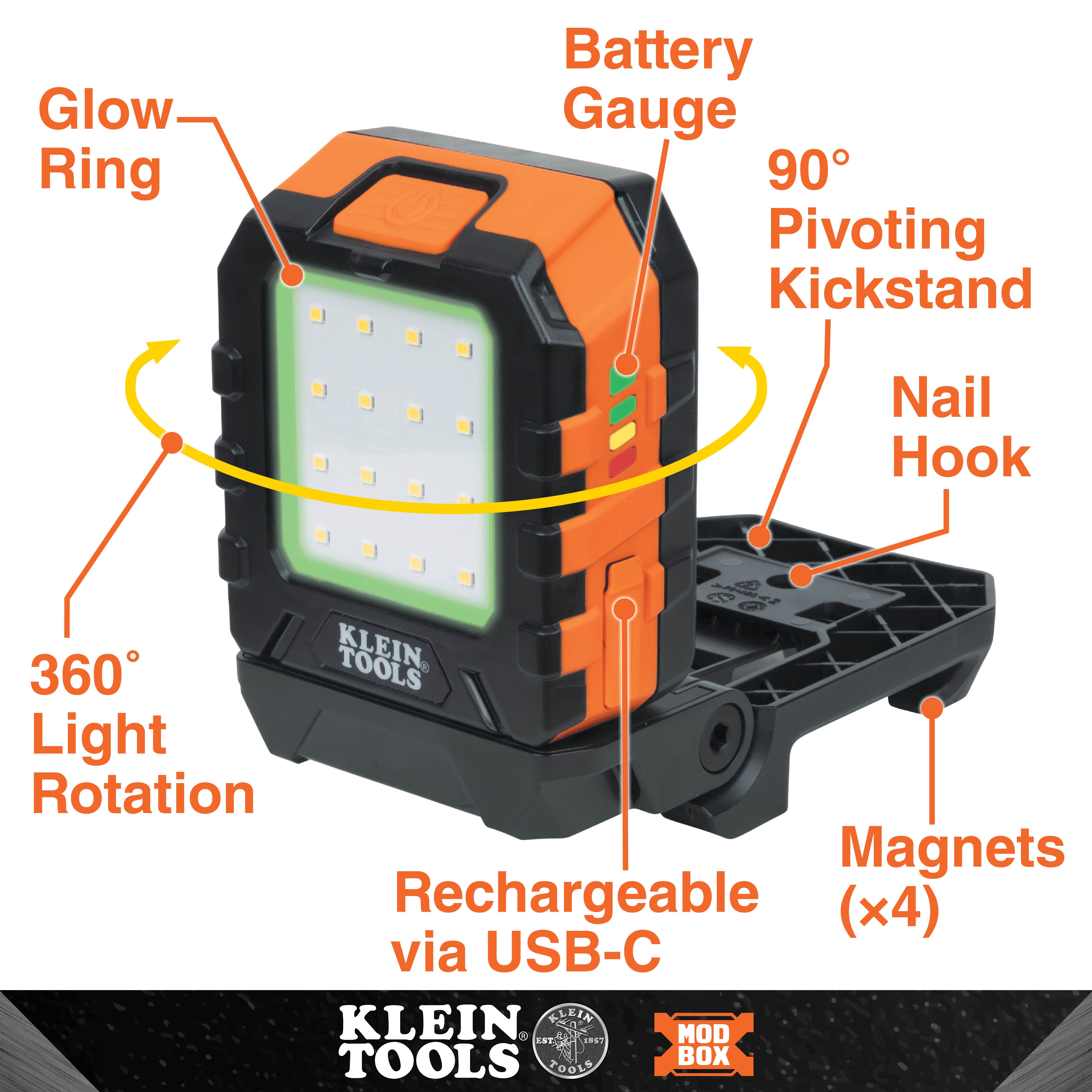Klein Tools 56416 MODbox™ Rechargeable Worklight - Edmondson Supply