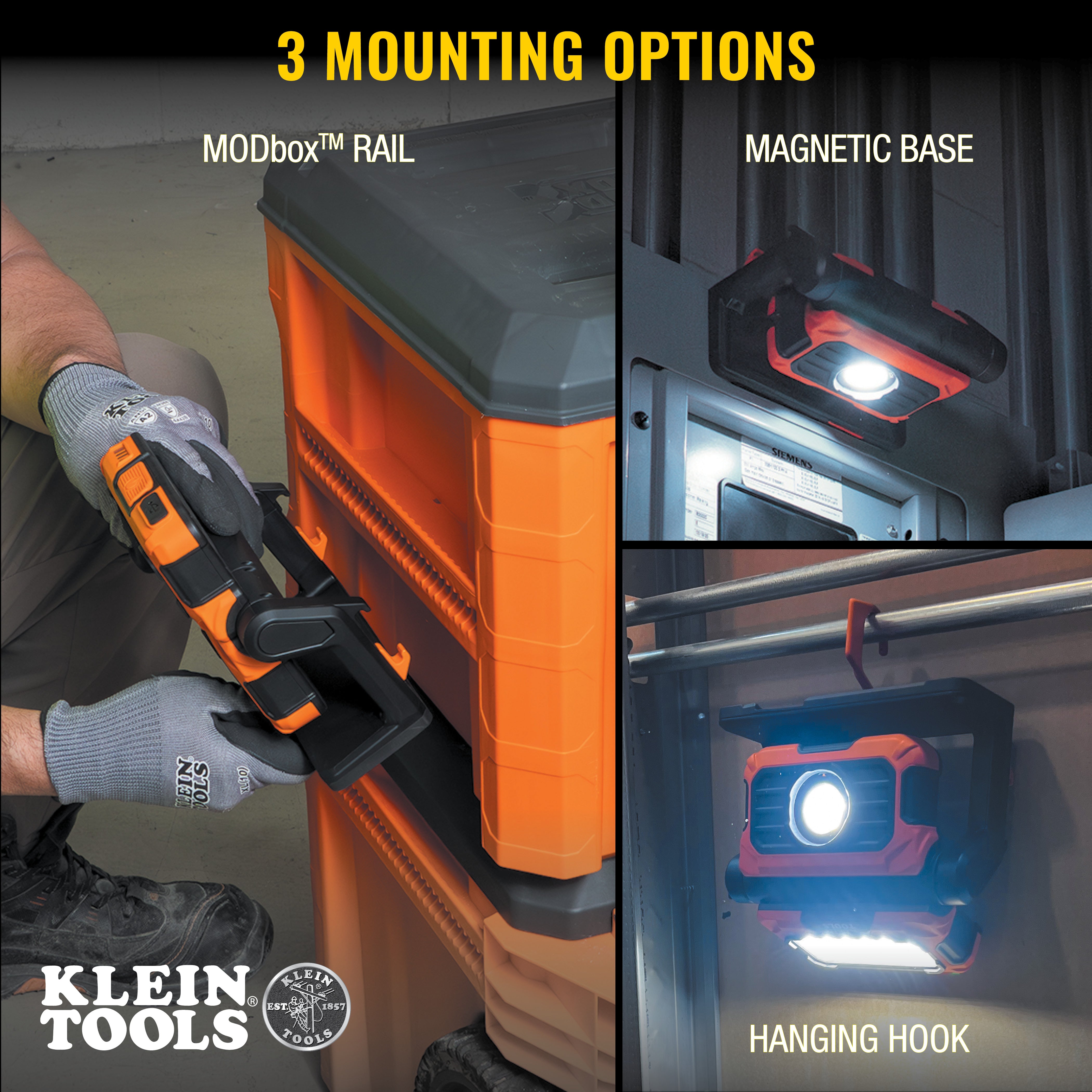 Klein Tools 56417 MODbox™ Rechargeable Dual Beam LED Work Light - Edmondson Supply