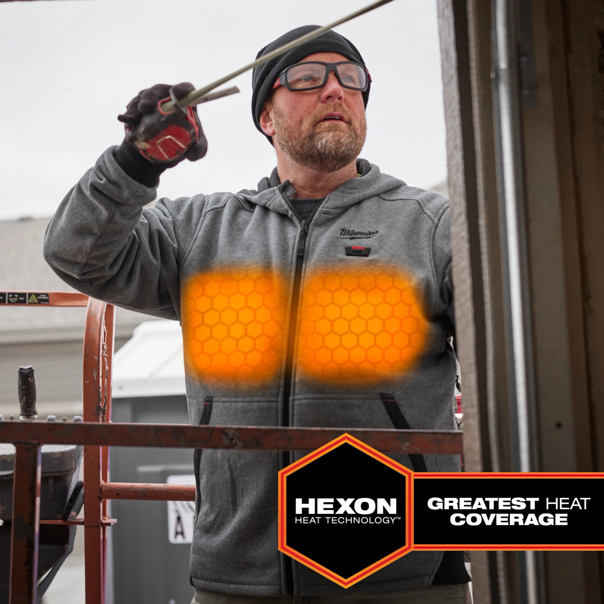 Milwaukee M200G-21XL M12™ Heated Full-Zip Hoodie (Gray, Size XL) - Edmondson Supply