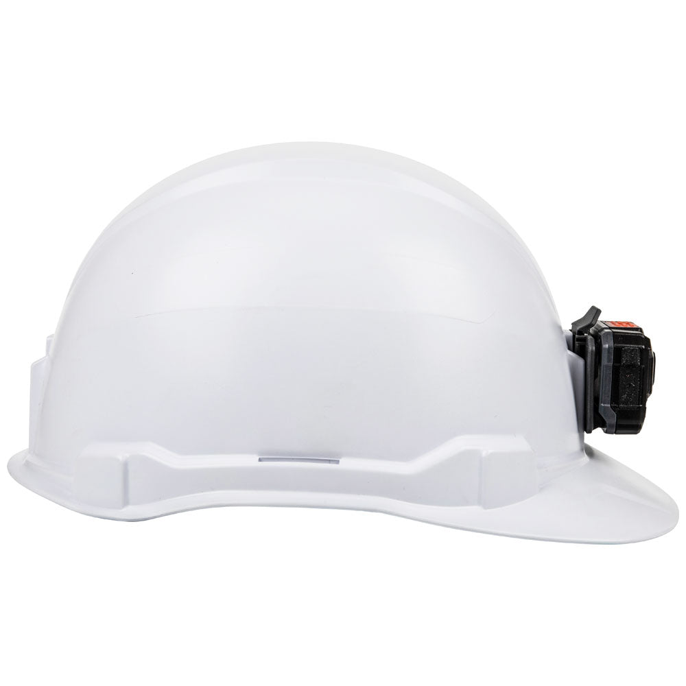 Klein Tools 60107RL Hard Hat, Non-Vented, Cap Style with Rechargeable Headlamp, White - Edmondson Supply
