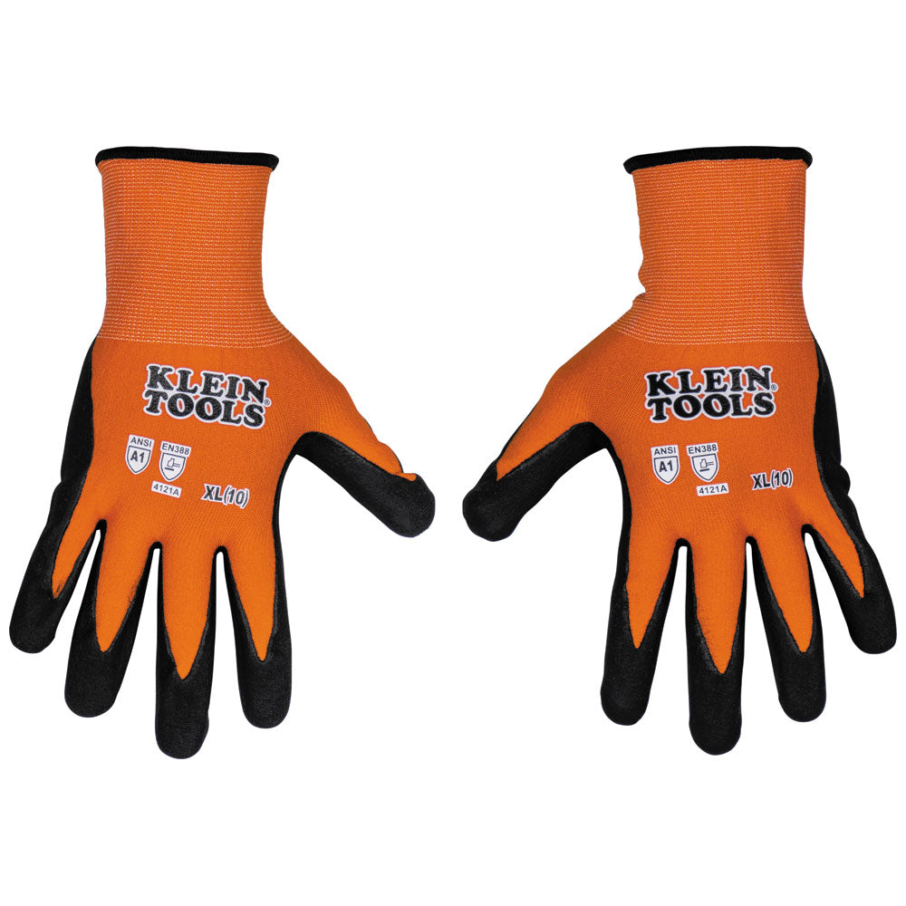 Klein Tools 60673 Knit Dipped Gloves, Cut Level A1, Touchscreen, X-Large, 1-Pair - Edmondson Supply