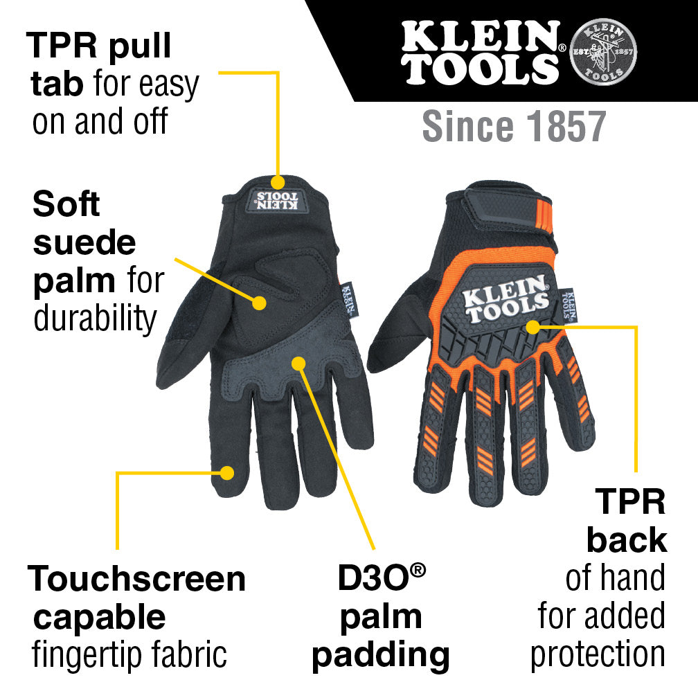 Klein Tools 60599 Heavy Duty Gloves, Medium - Edmondson Supply