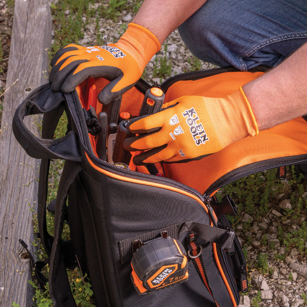 Klein Tools 60582 Knit Dipped Gloves, Cut Level A1, Touchscreen, X-Large, 2-Pair - Edmondson Supply