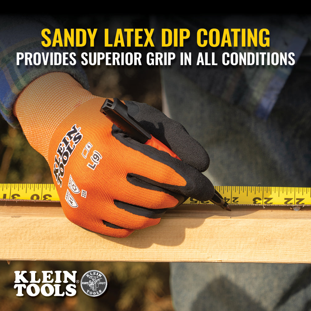 Klein Tools 60836 Winter Knit Dipped Gloves, Cut Level A1, Touchscreen, Large - Edmondson Supply