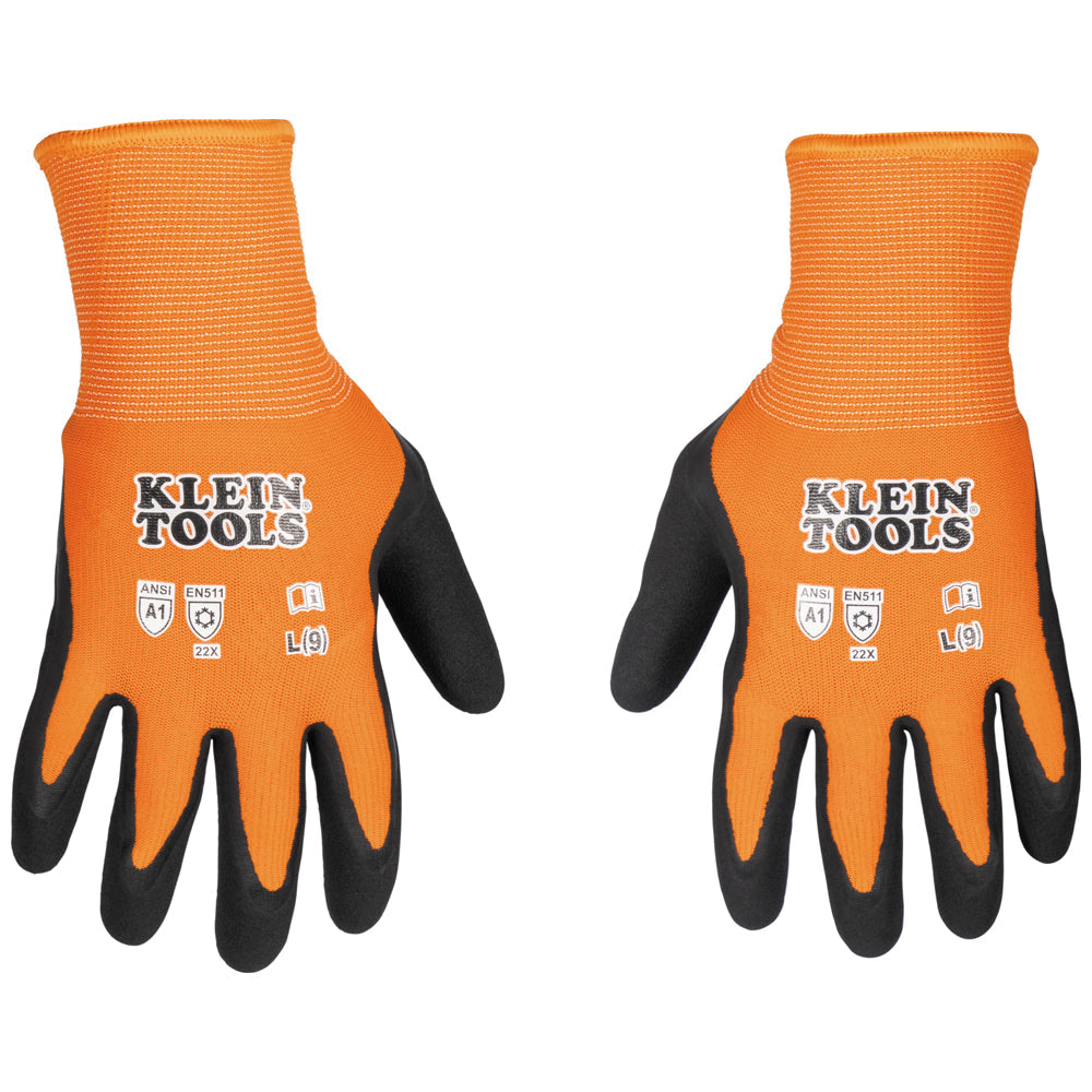 Klein Tools 60836 Winter Knit Dipped Gloves, Cut Level A1, Touchscreen, Large - Edmondson Supply