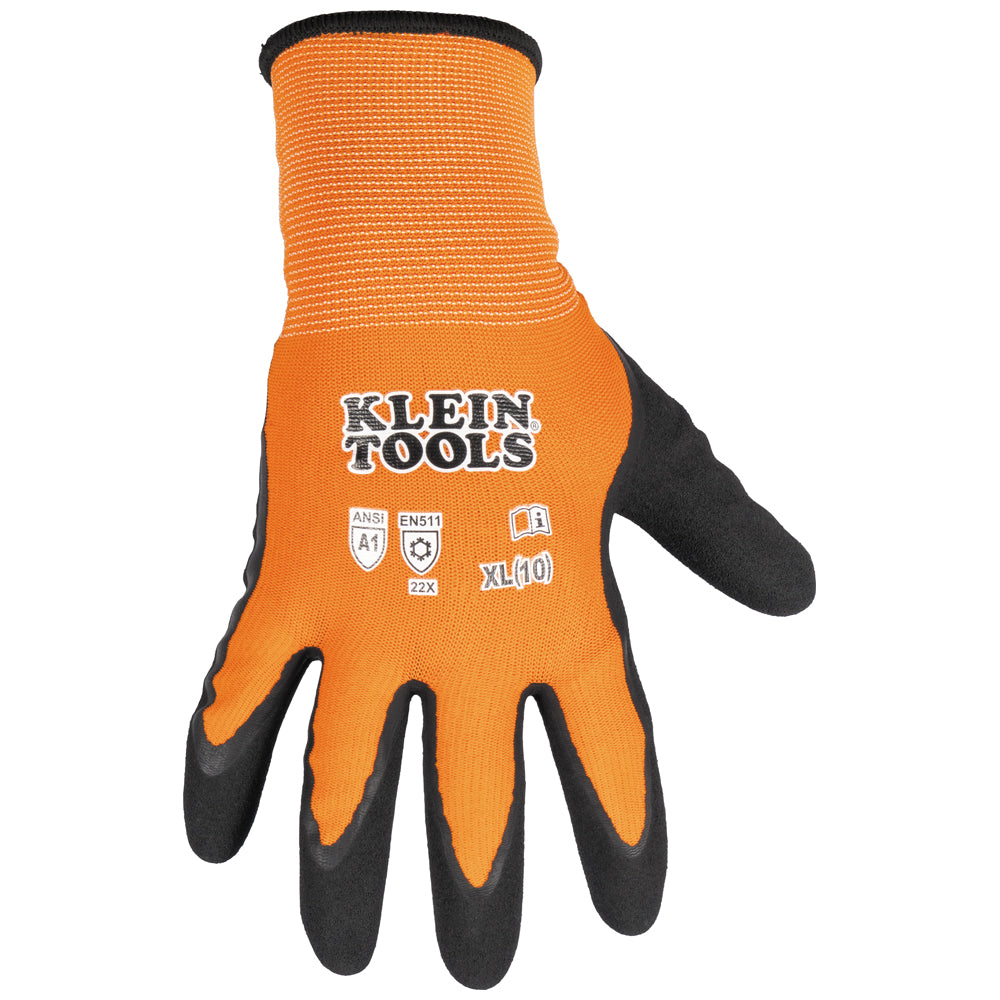 Klein Tools 60837 Winter Knit Dipped Gloves, Cut Level A1, Touchscreen, X-Large - Edmondson Supply