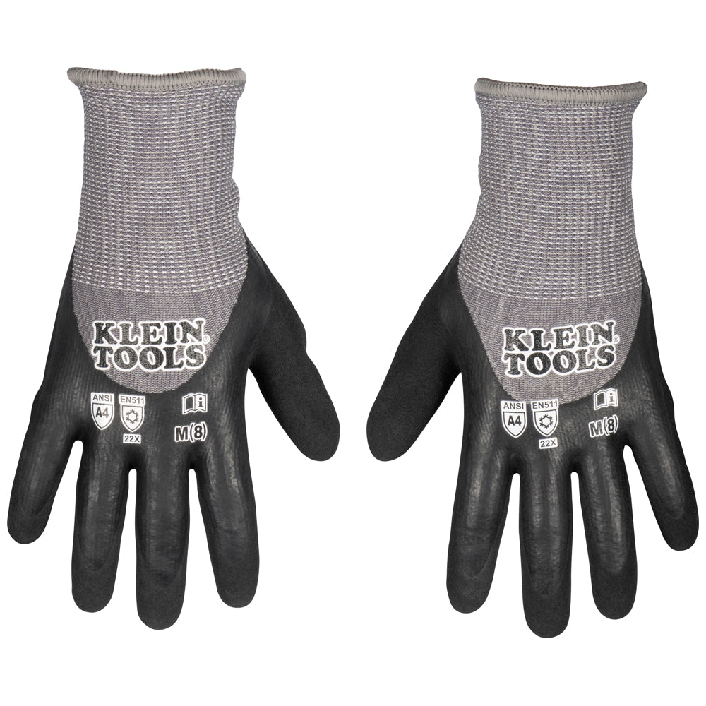 Klein Tools 60838 Winter Knit Dipped Gloves, Cut Level A4, Touchscreen, Medium - Edmondson Supply