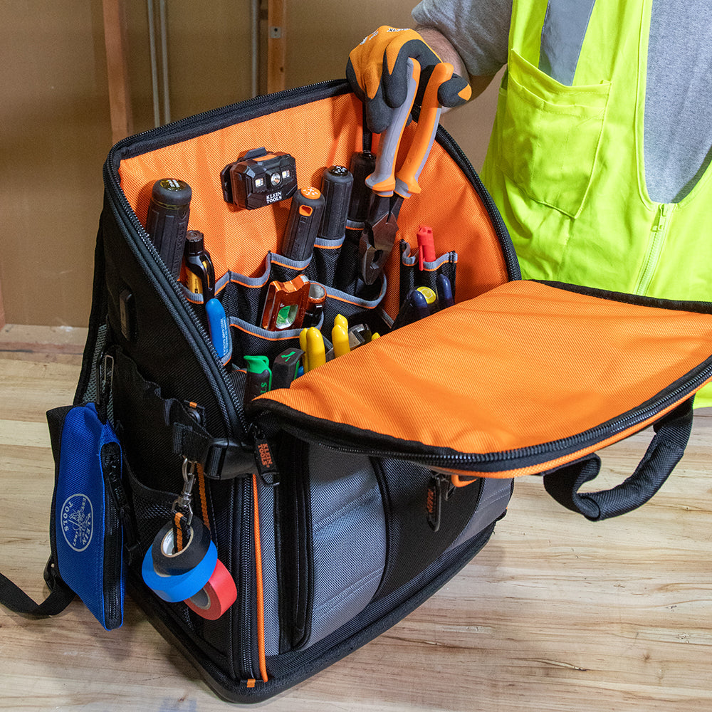 Klein Tools 62482 Tradesman Pro™ Tool Station Tool Bag Backpack, 27 Pockets - Edmondson Supply