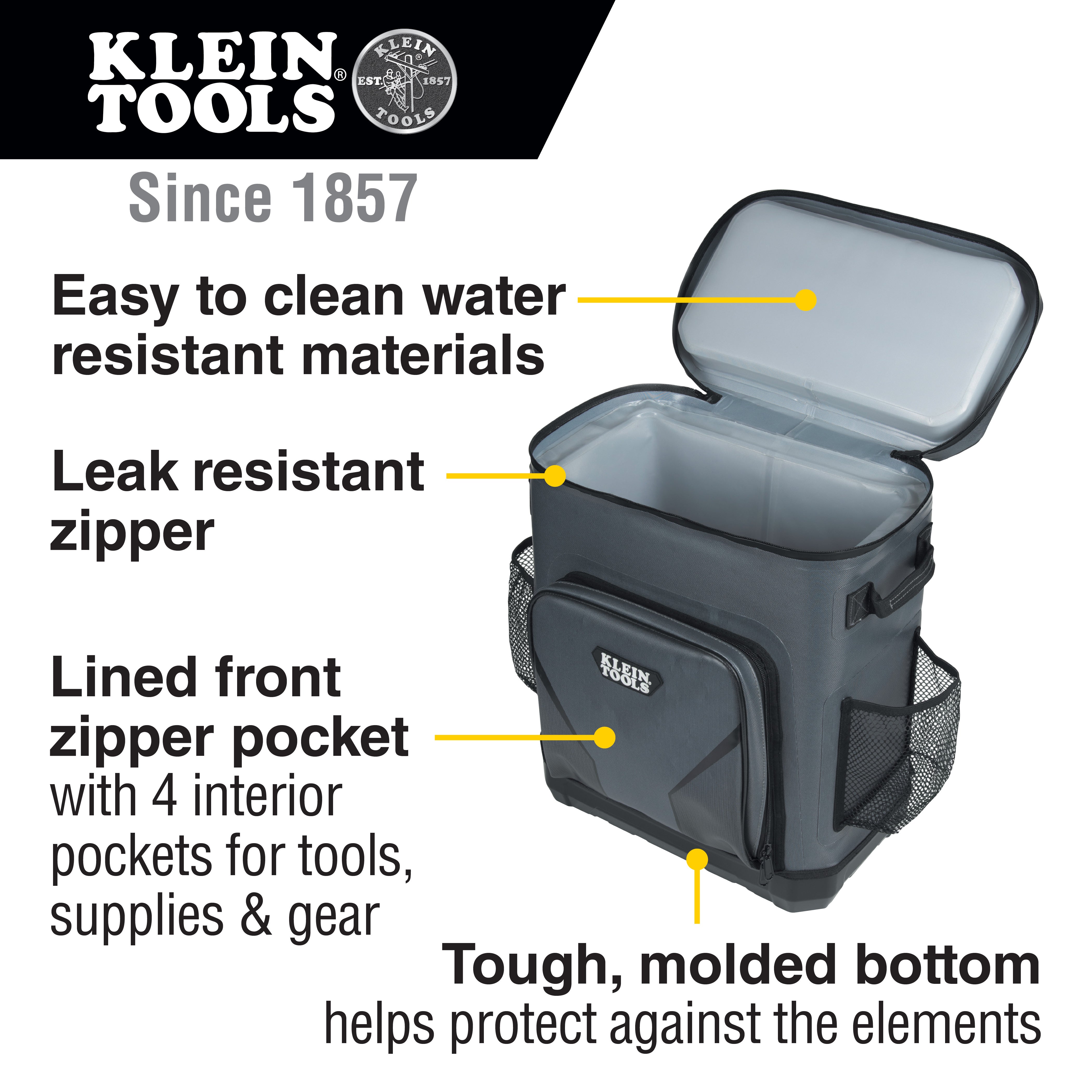 Klein Tools 62810BPCLR Backpack Cooler, Insulated, 30 Can Capacity - Edmondson Supply