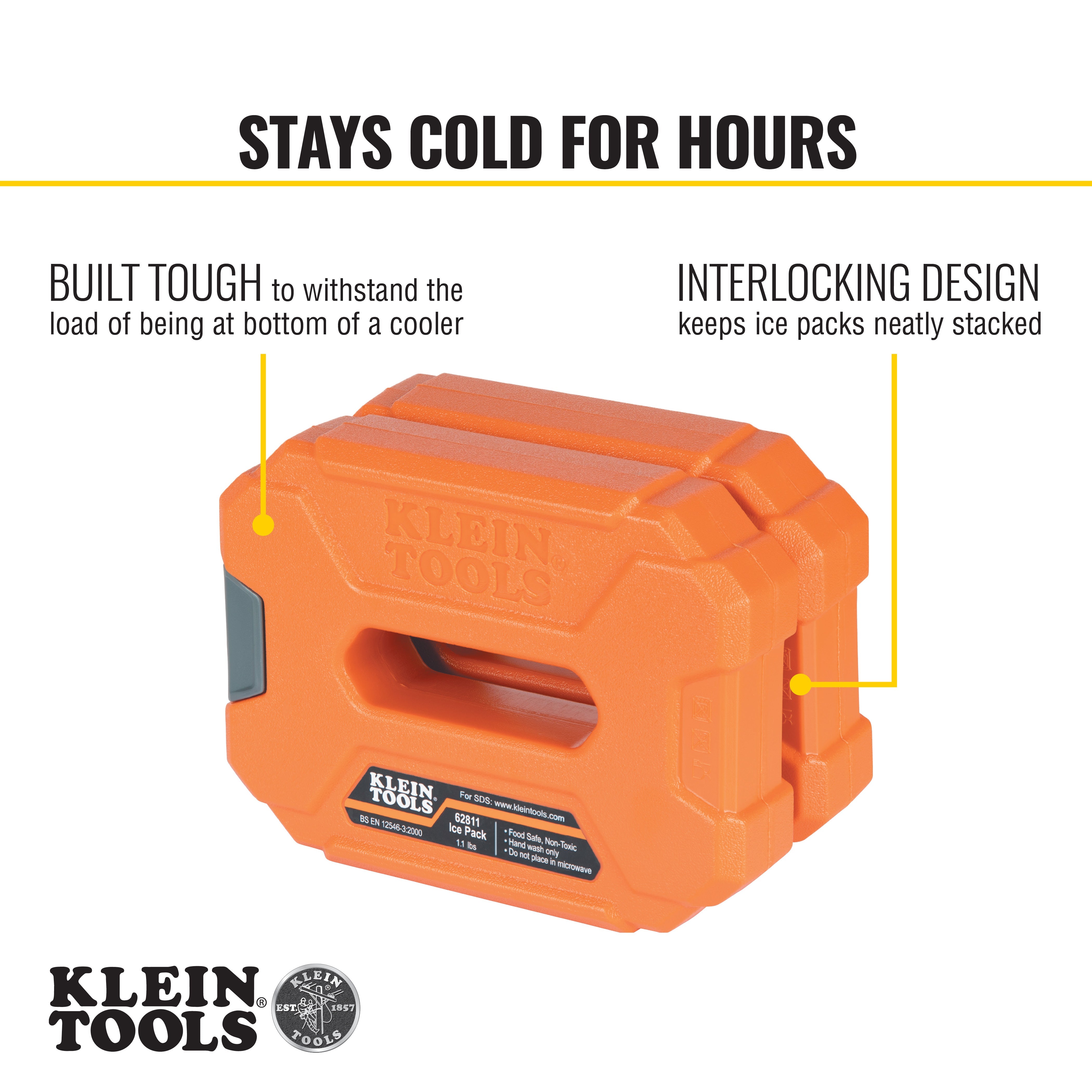 Klein Tools 62811 Reusable Cooler Ice Packs, 2-Pack - Edmondson Supply