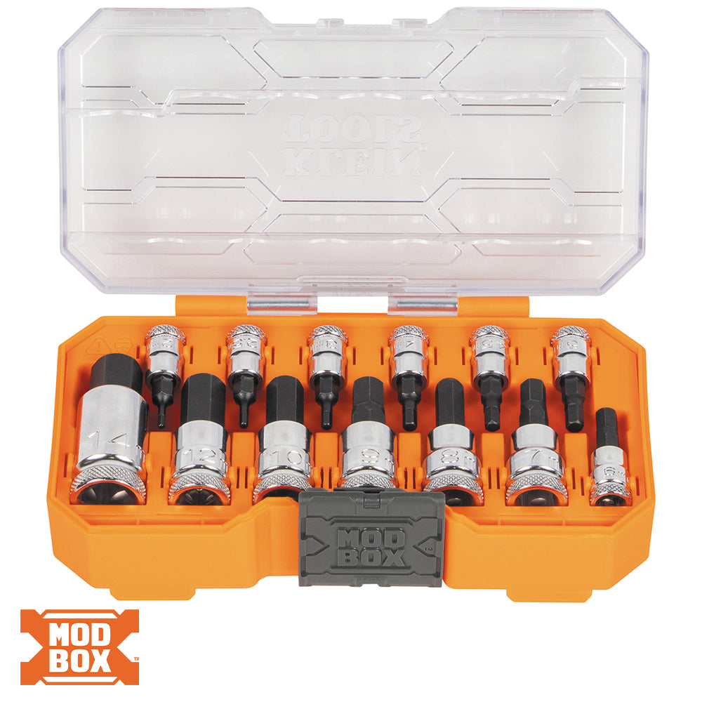 Klein Tools 65213HEXM Knurled Hex Bit Socket Set, Metric, 13-Piece - Edmondson Supply