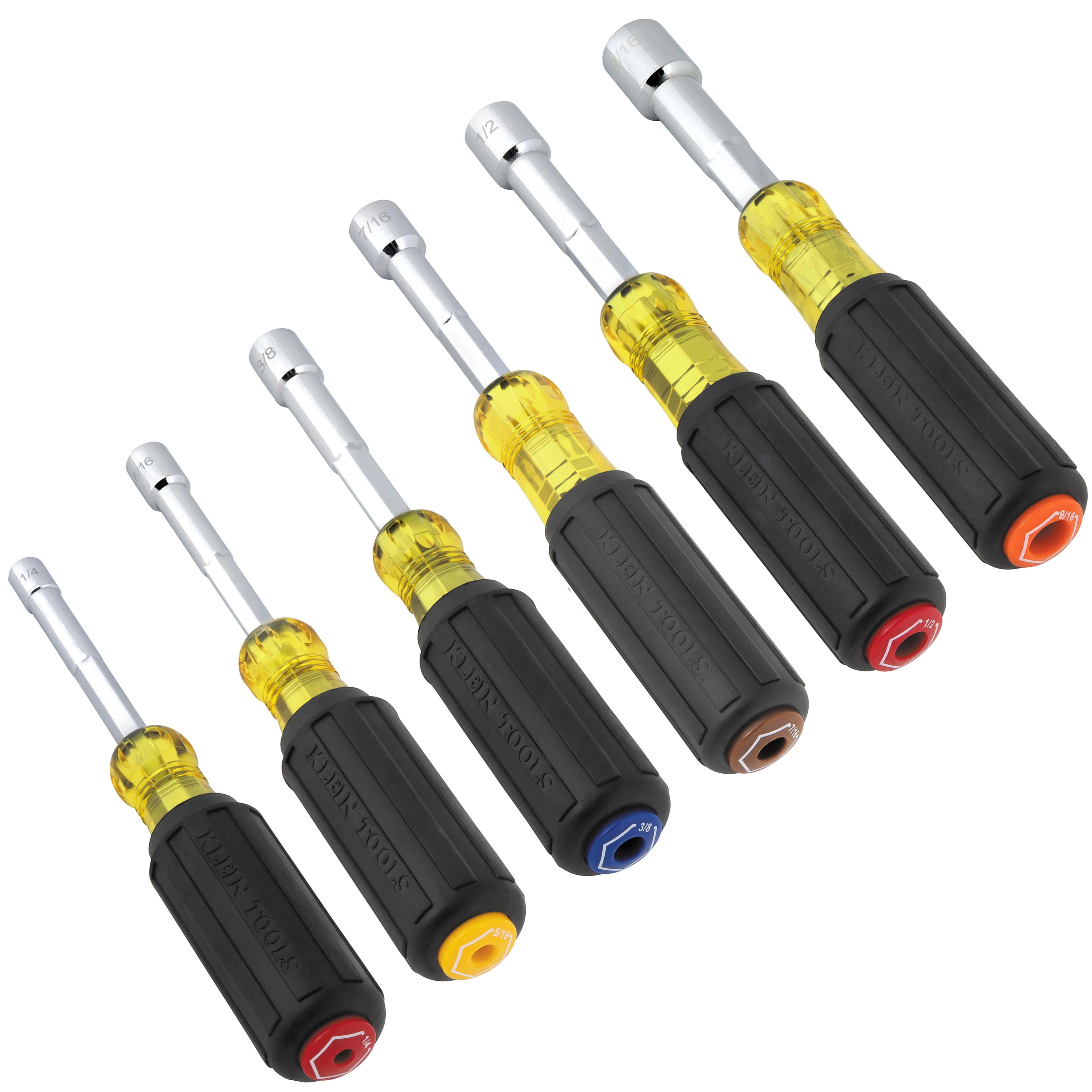 Klein Tools 65456MAG Color-Coded Magnetic Hollow-Shaft Heavy-Duty Nut Driver Set, 6-Piece - Edmondson Supply