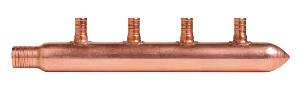 Sioux Chief 672X0490 3/4" PEX Inlet x (4) 1/2" PEX Branches Manifold, Spin Closed Trunk - Edmondson Supply