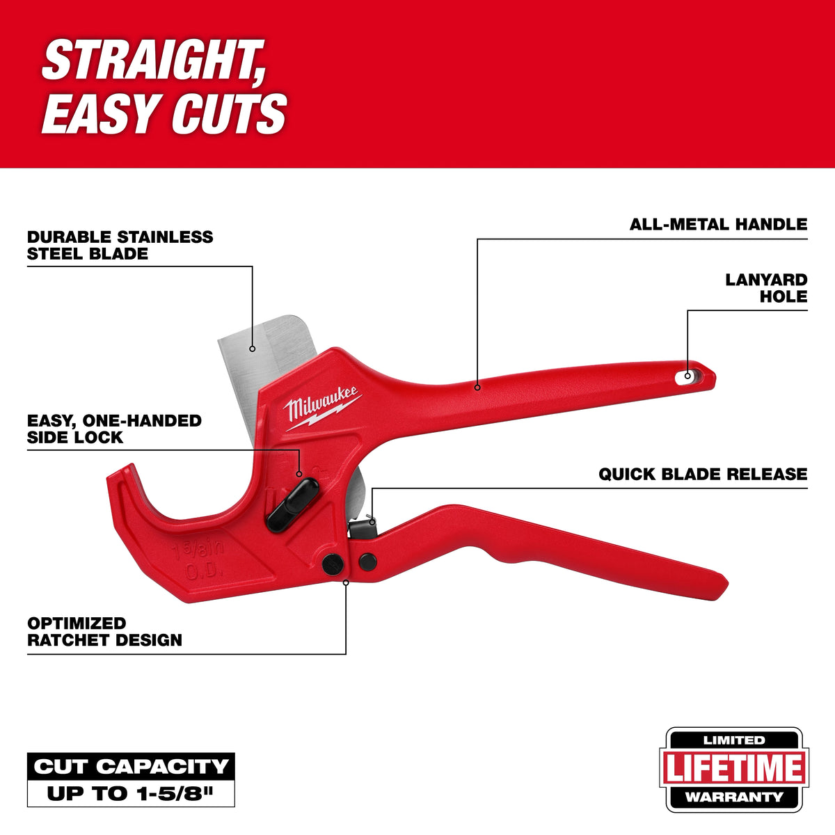 Milwaukee 48-22-4220 1-5/8" Ratcheting Pipe Cutter - Edmondson Supply