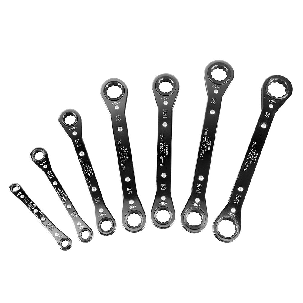 Klein Tools 68222 Ratcheting Box Wrench Set, 7-Piece - Edmondson Supply