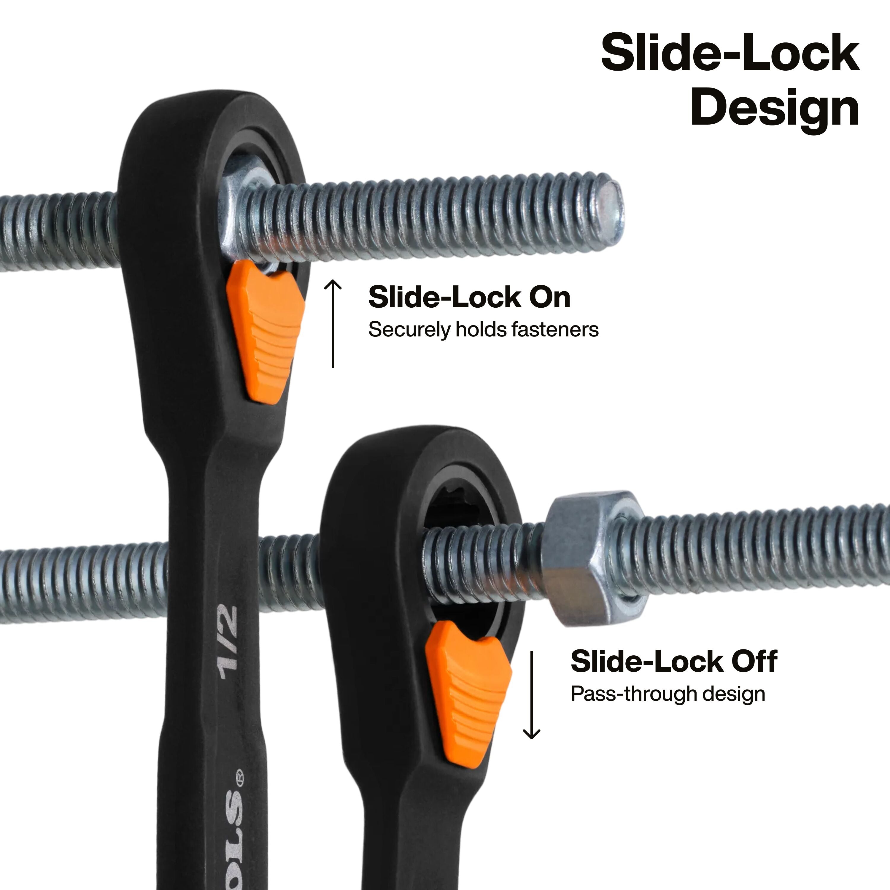 Klein Tools 69508 Ratcheting Combination Slide-Lock Wrench Set, SAE, 8-Piece - Edmondson Supply