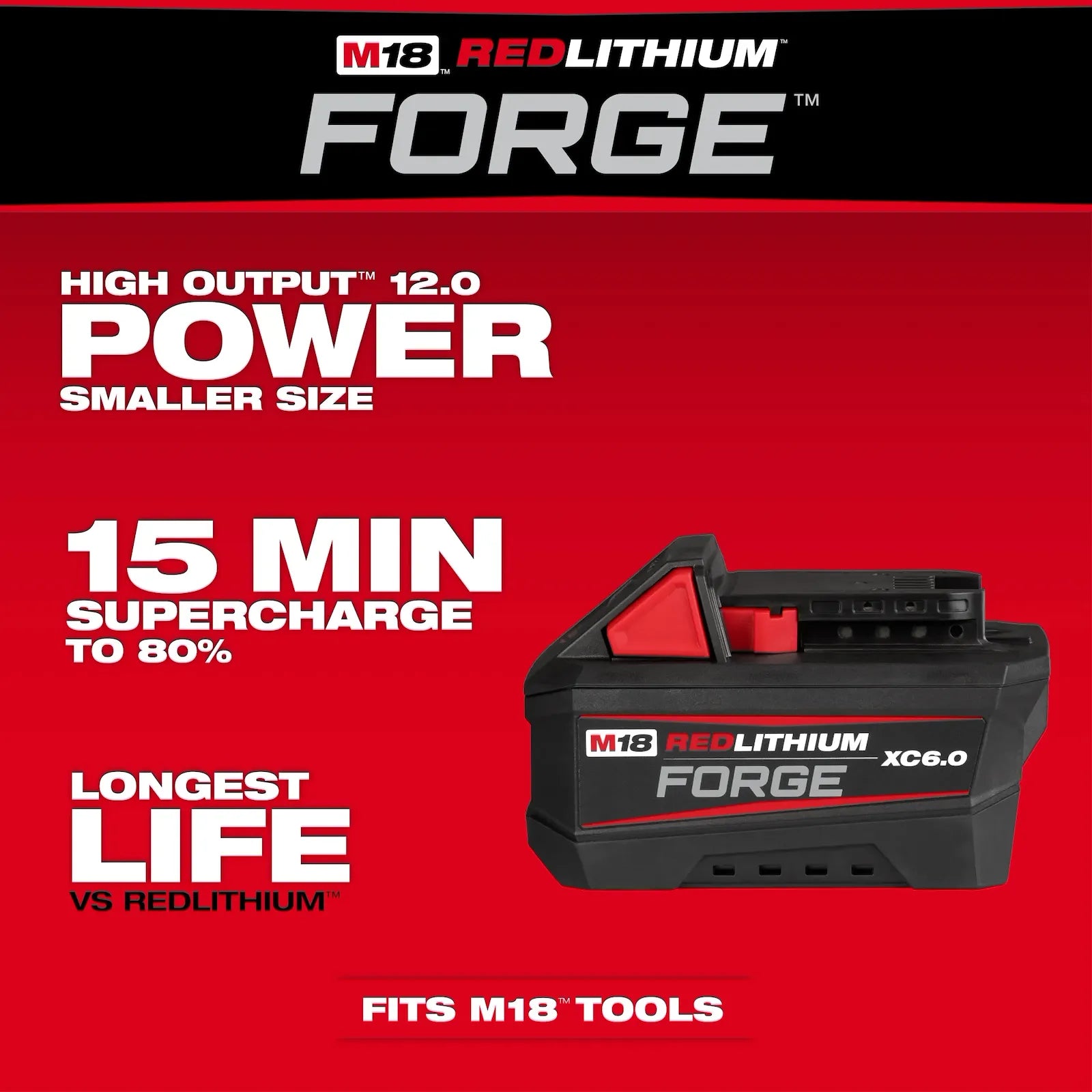 Milwaukee 48-11-1861 M18™ REDLITHIUM™ FORGE™ XC6.0 Battery Pack - Edmondson Supply