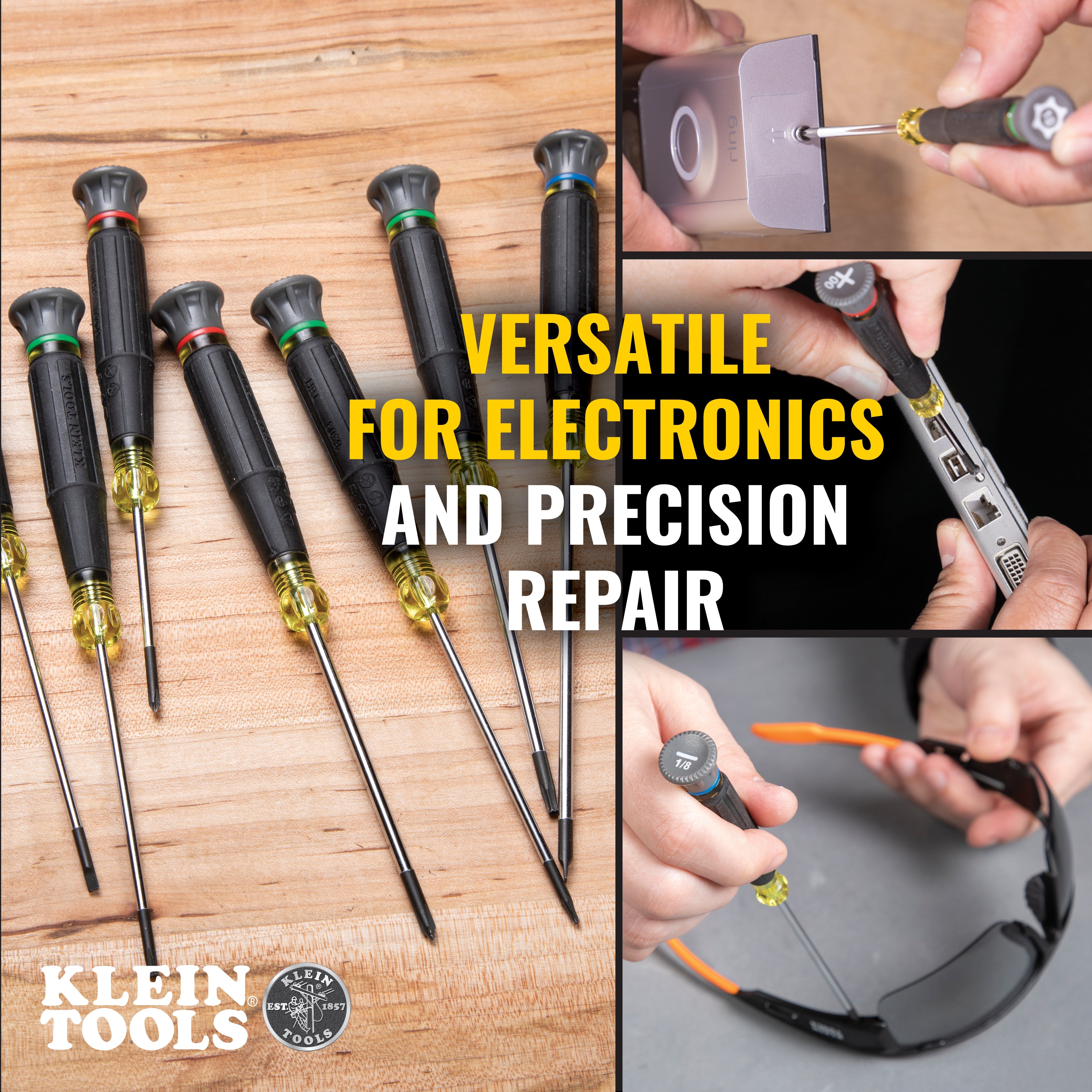 Klein Tools 85617 Precision Screwdriver Set, Slotted, Phillips, and TORX® 8-Piece - Edmondson Supply