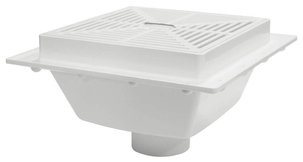 Sioux Chief 861-3P SquareMax™ PVC Square Floor Sink, 3" PVC Sch. 40 Hub Connection, 11-3/16" Grate - Edmondson Supply