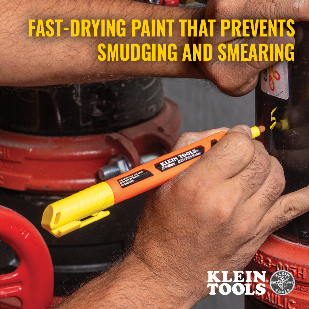 Klein Tools 86354 Skribes™ Paint Marker, Yellow - Edmondson Supply