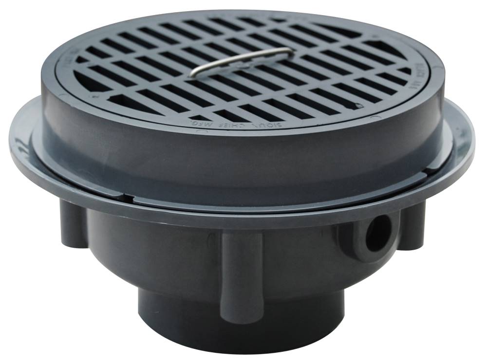 Sioux Chief 864 LittleMax™ General Purpose Large-Capacity Floor Drain w/ 6-5/8" Round ABS Grate, PVC Sch. 40 Hub Connection - Edmondson Supply