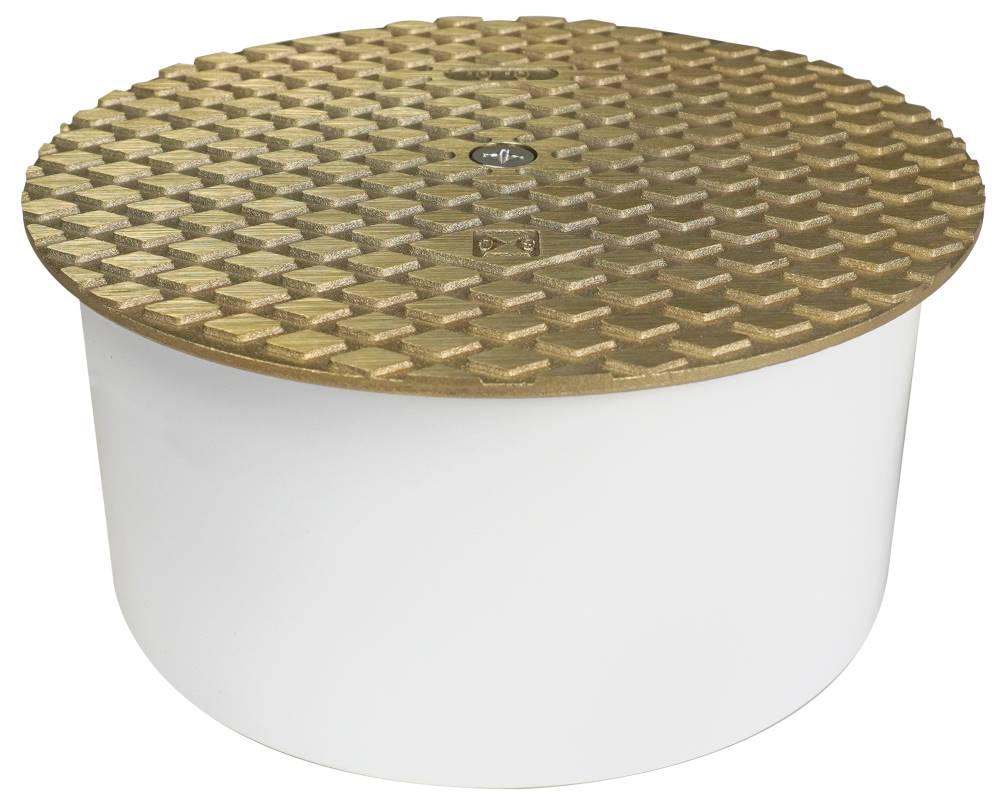 Sioux Chief 875-86PN PVC Inside Pipe Cleanout with Nickel-Bronze Cover, 6" - Edmondson Supply