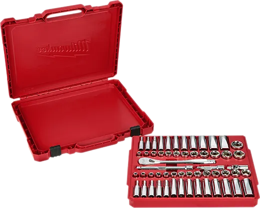 Milwaukee 48-22-9008 3/8" Drive 56pc Ratchet & Socket Set - SAE & Metric - Edmondson Supply
