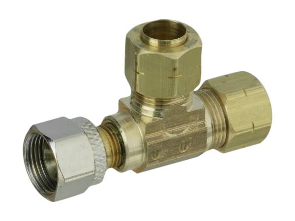 Sioux Chief 909-991001 Add-A-Valve Fitting, 3/8'' OD Female Comp x 3/8'' OD Comp x 3/8'' OD Comp - Edmondson Supply
