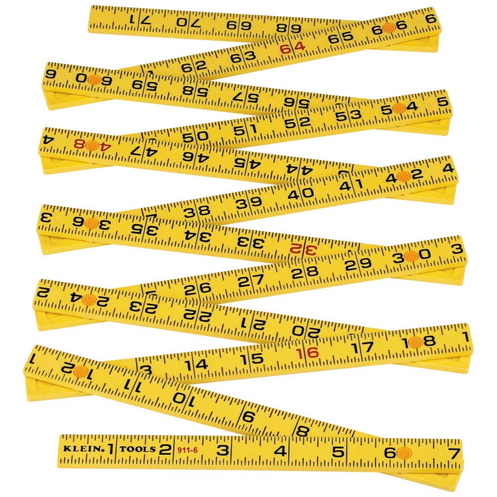 Klein Tools 911-6 Fiberglass Folding Rule, Outside Reading - Edmondson Supply