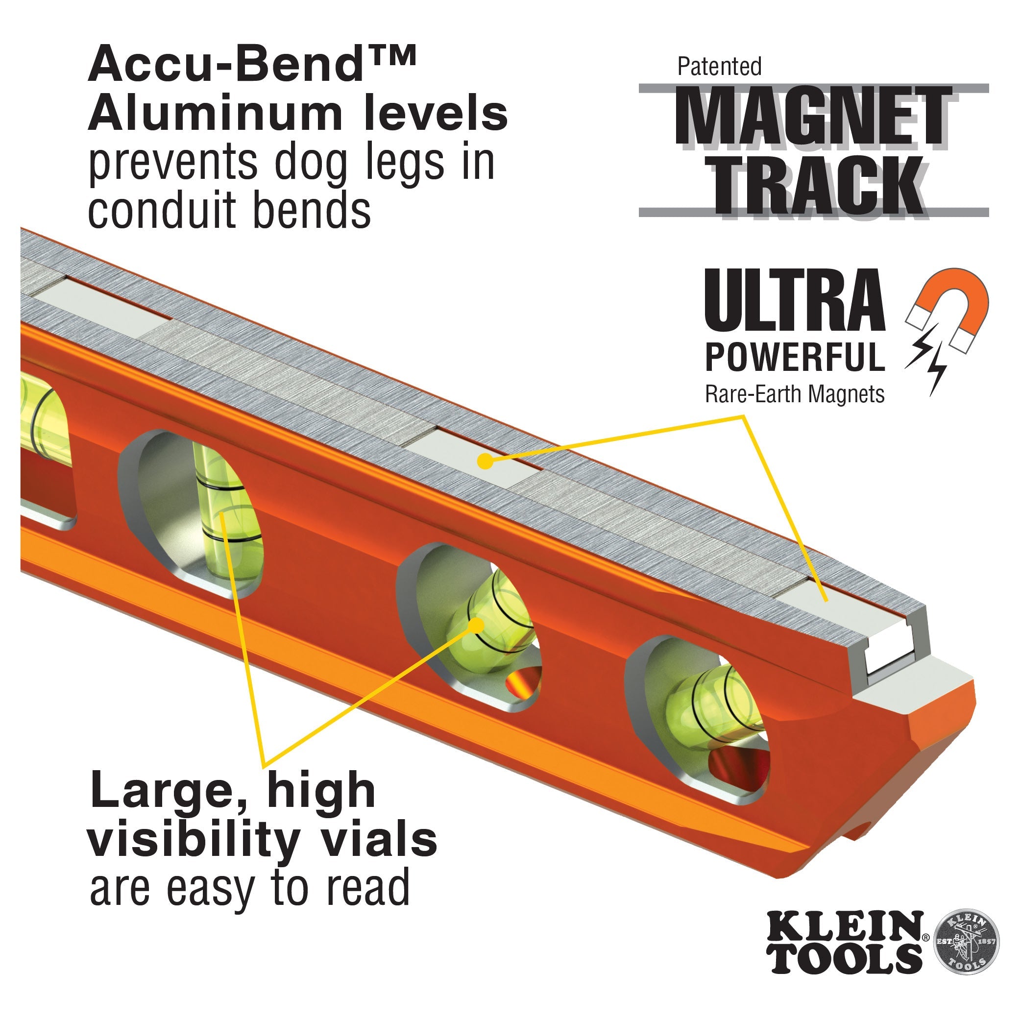Klein Tools 935AB4V ACCU-BEND™ Level, 4-Vial - Edmondson Supply