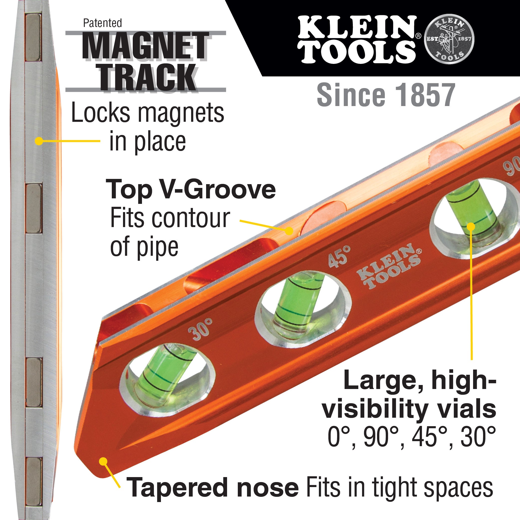 Klein Tools 935AB4V ACCU-BEND™ Level, 4-Vial - Edmondson Supply