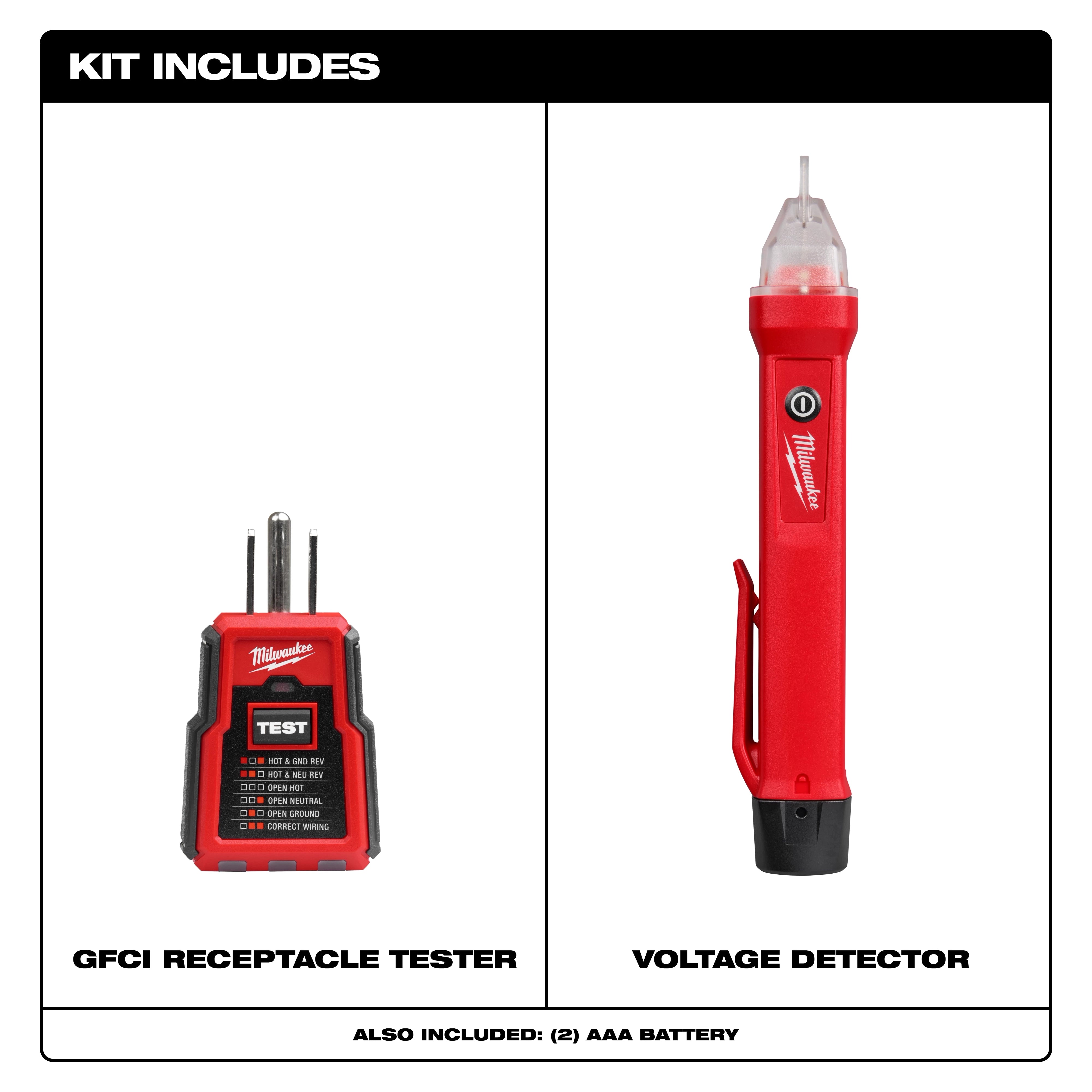 Milwaukee 3210-20 GFCI Receptacle Tester and Voltage Detector - Edmondson Supply