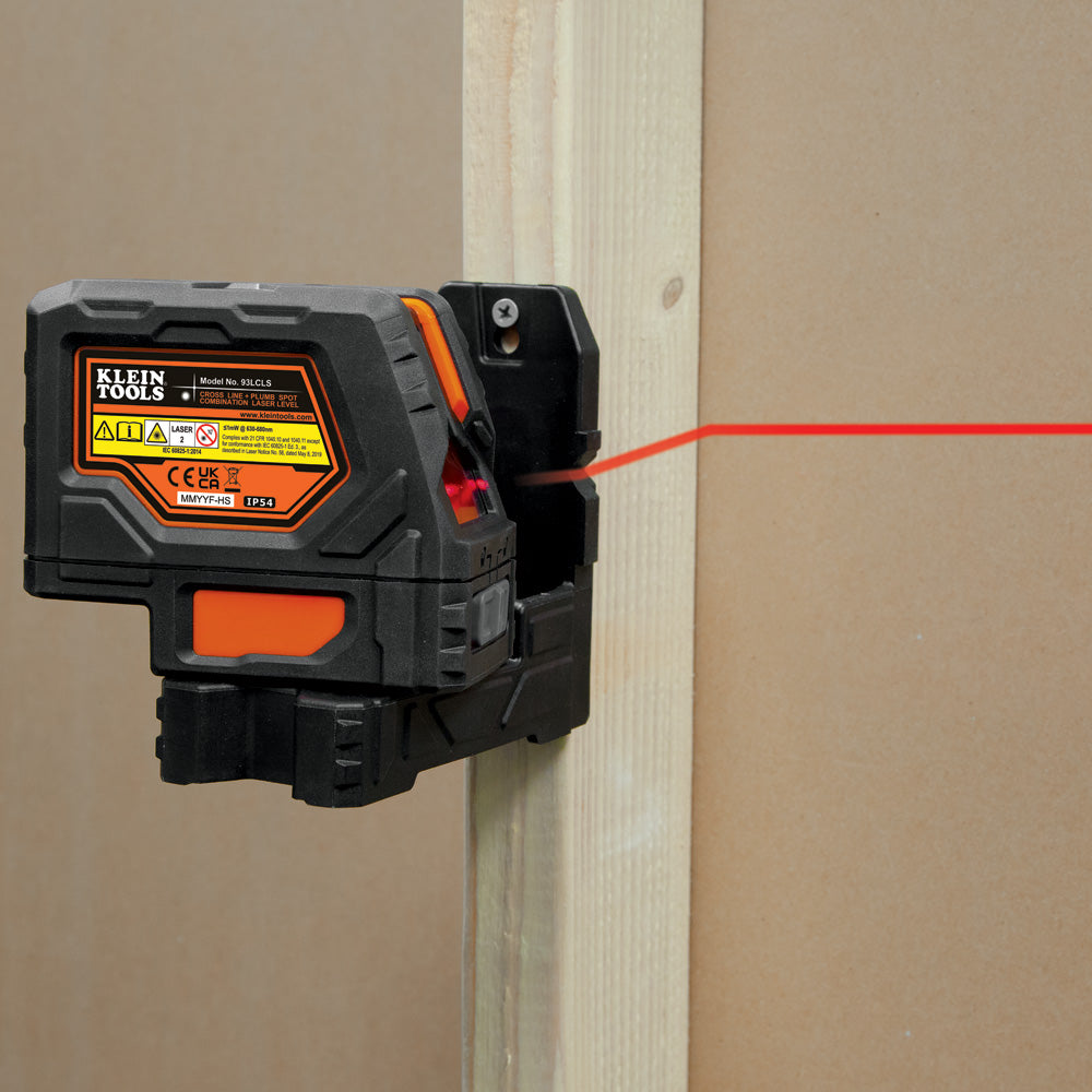 Klein Tools 93LCLS Laser Level, Self-Leveling Red Cross-Line Level and Red Plumb Spot - Edmondson Supply