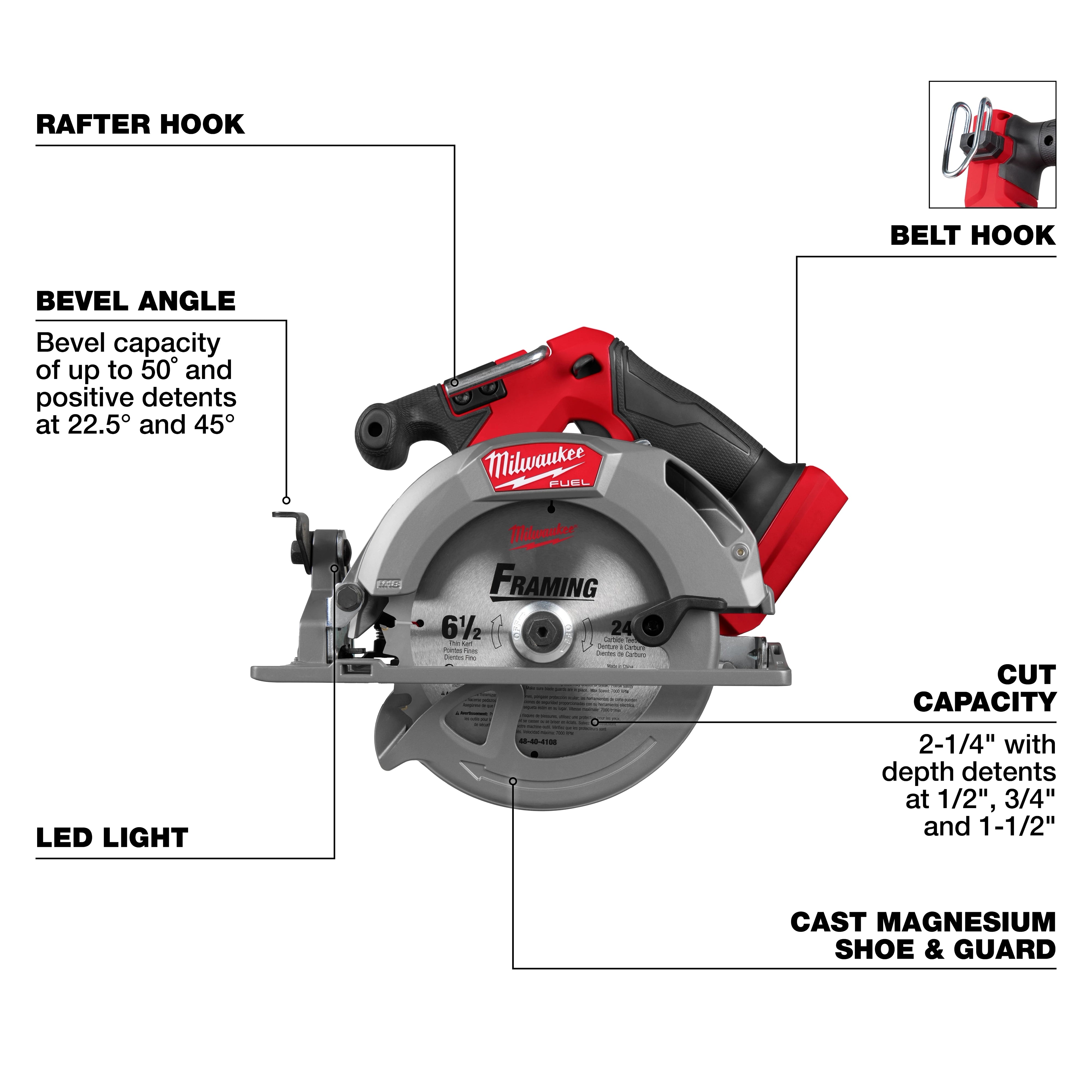 Milwaukee 2833-20 M18 FUEL™ 6-1/2" Circular Saw (Tool Only) - Edmondson Supply