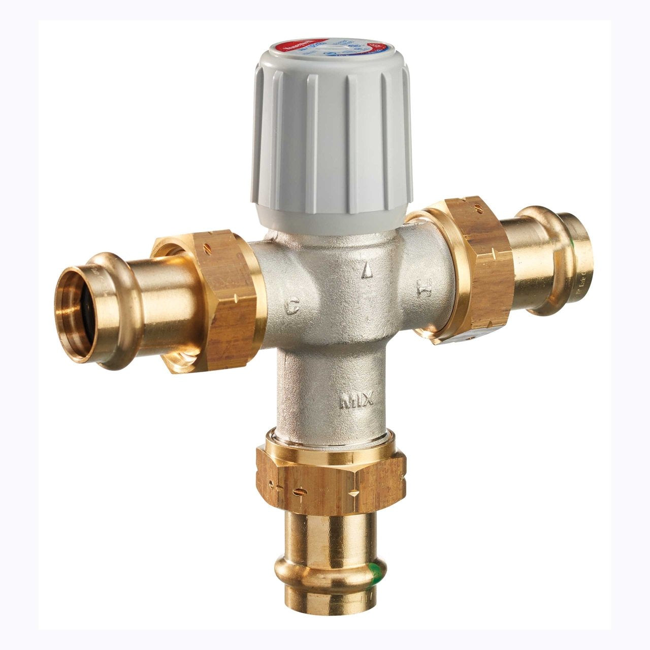 Resideo Braukmann AM101-UP-1LF/U Thermostatic Mixing Valve, 3/4" ProPress Union, Lead Free - Edmondson Supply