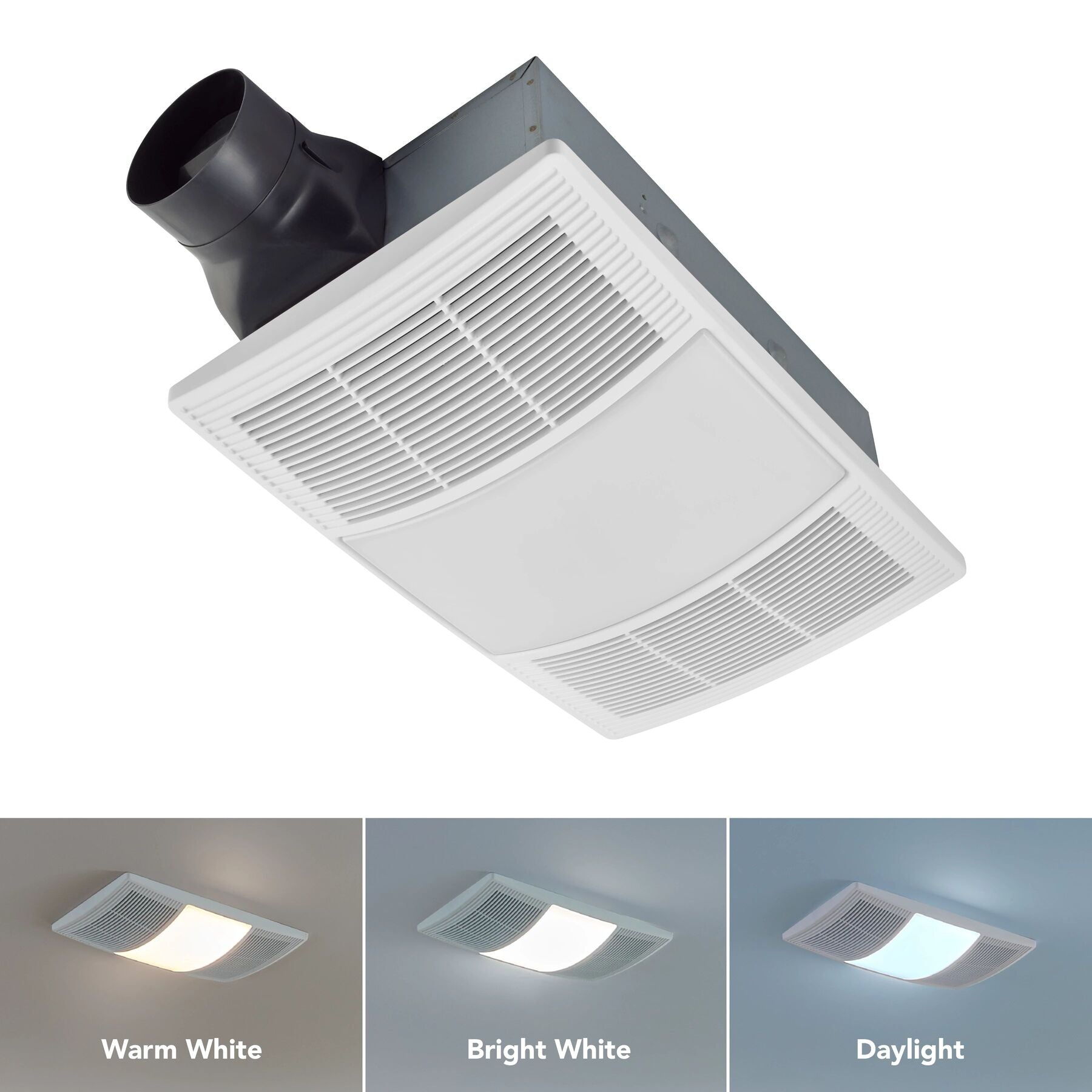 Broan® BHFLED110 PowerHeat™ 110 CFM 2.0 Sones Heater Exhaust Fan with CCT LED Lighting - Edmondson Supply
