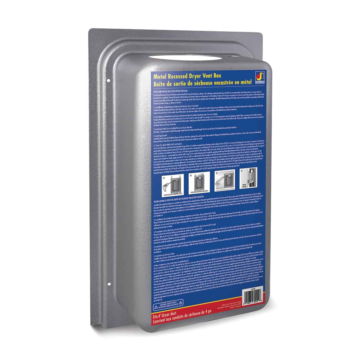Dundas Jafine MDRB Metal Recessed Dryer Vent Box (For 4" Duct) - Edmondson Supply