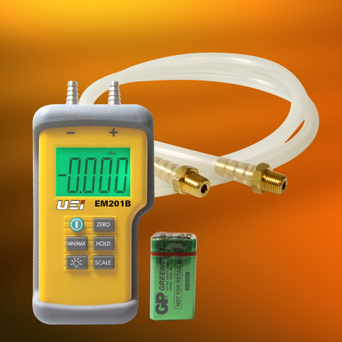 UEi EM201B Dual Input Differential Digital Manometer - Edmondson Supply