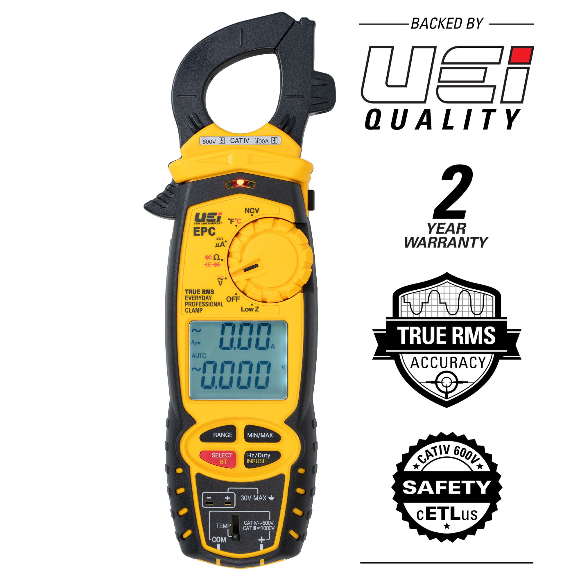 UEi EPCCOMBO Everyday Professional Clamp Meter with ATTPC4 Pipe Clamp - Edmondson Supply