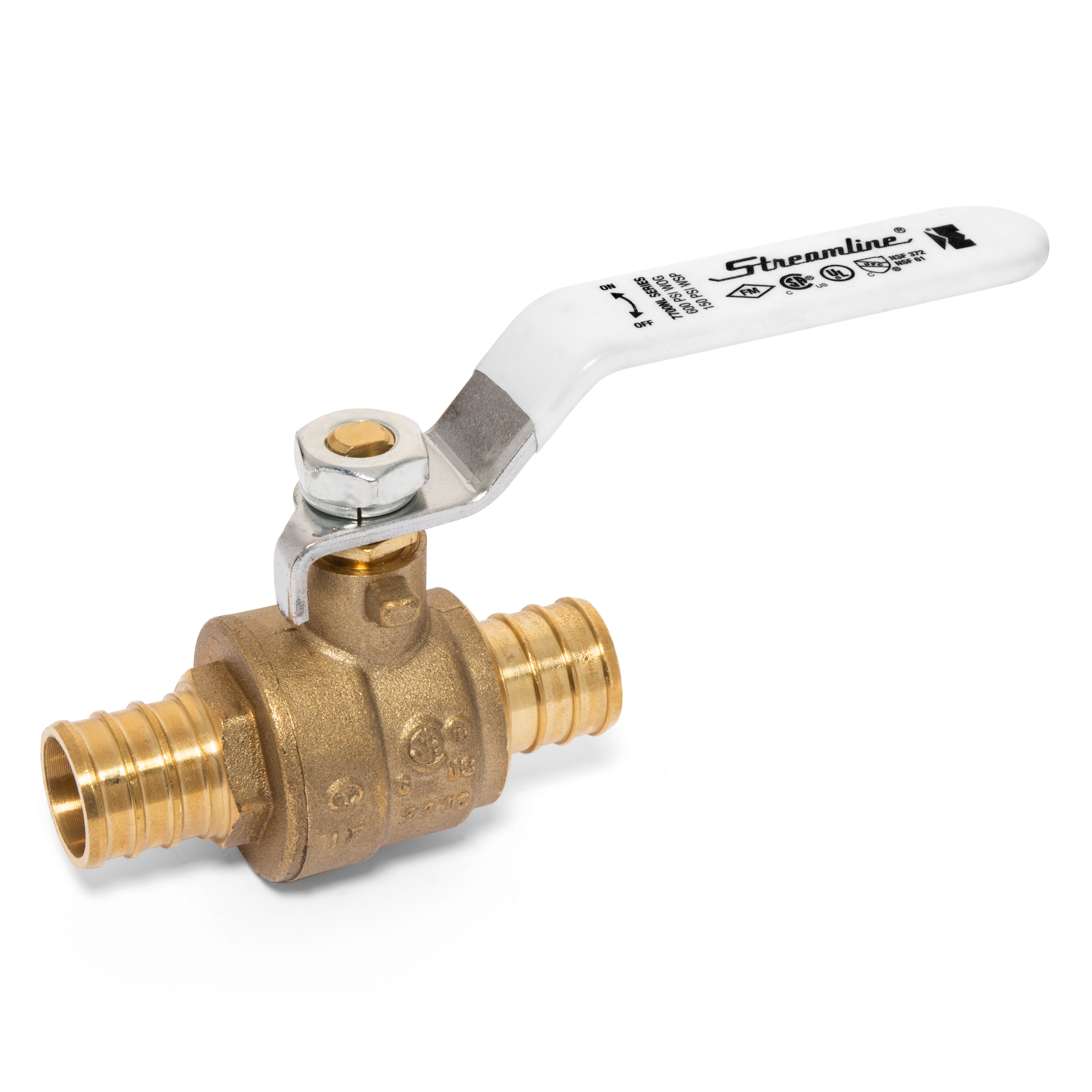 Mueller Streamline 7700PX PEX F1807 Crimp Ball Valve, Lead-Free Brass - Edmondson Supply