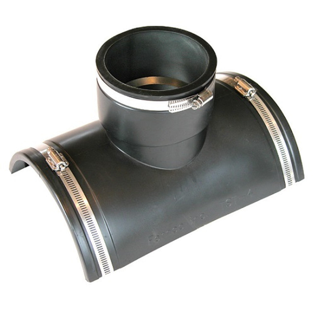 Fernco TST-4 4" Cast Iron or Plastic Inlet Flexible Tap Tee Saddle - Edmondson Supply