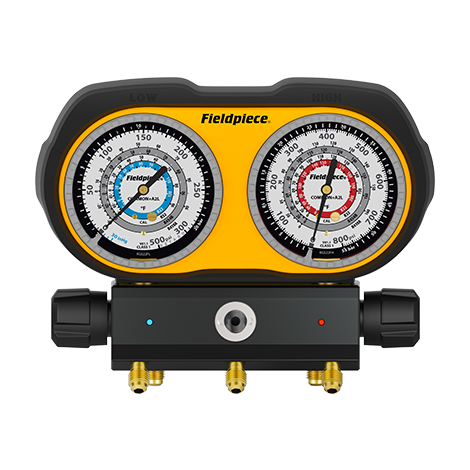 Fieldpiece GS334F Analog Gauge Set 3 Port Manifold, Refrigerant, Fahrenheit - Edmondson Supply