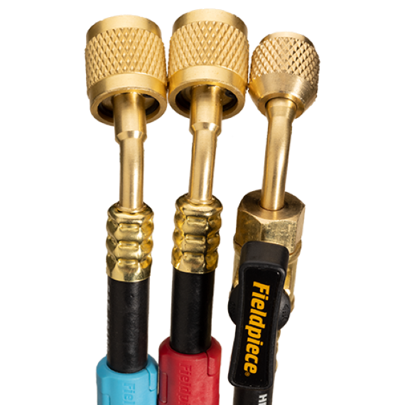 Fieldpiece HR3CM – 5/16″ Low Loss Valve – 1/4″ Ball Valve Hose Set – 3 Pack - Edmondson Supply