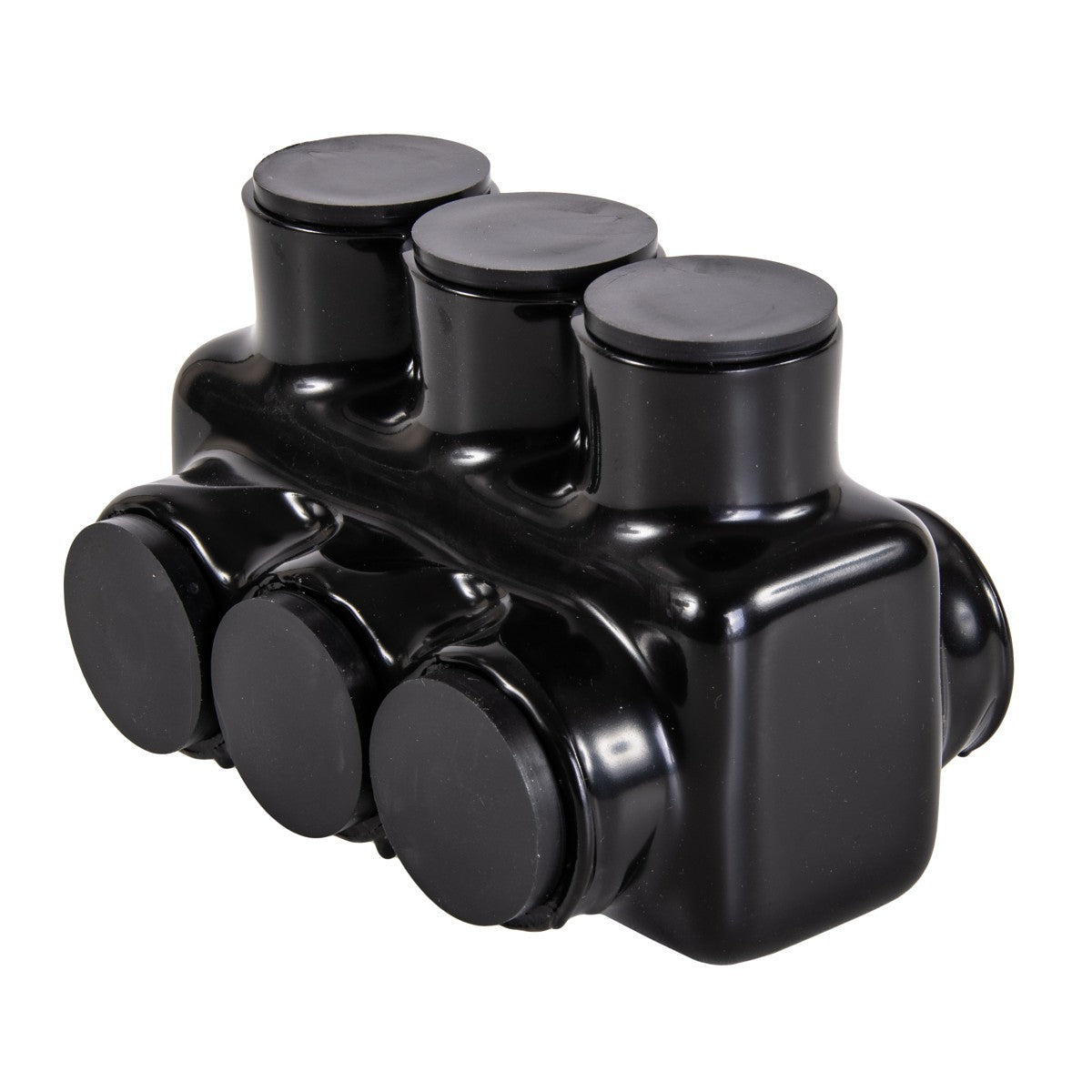 NSI IPLD250-3B Polaris 3-Port Black Multi-Tap Pre-Insulated Connector, 250 MCM - 6 AWG (Dual-Sided Entry) - Edmondson Supply