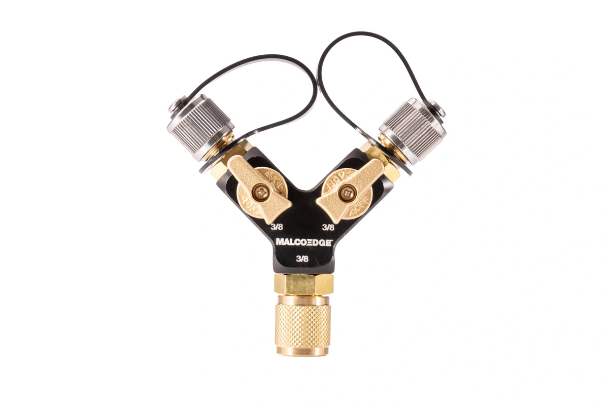 Malco Tools HFYV38 MalcoEdge™ Dual-Valve Hi-Flow Y Branch 3/8″ x 3/8″ x 3/8″ - Edmondson Supply
