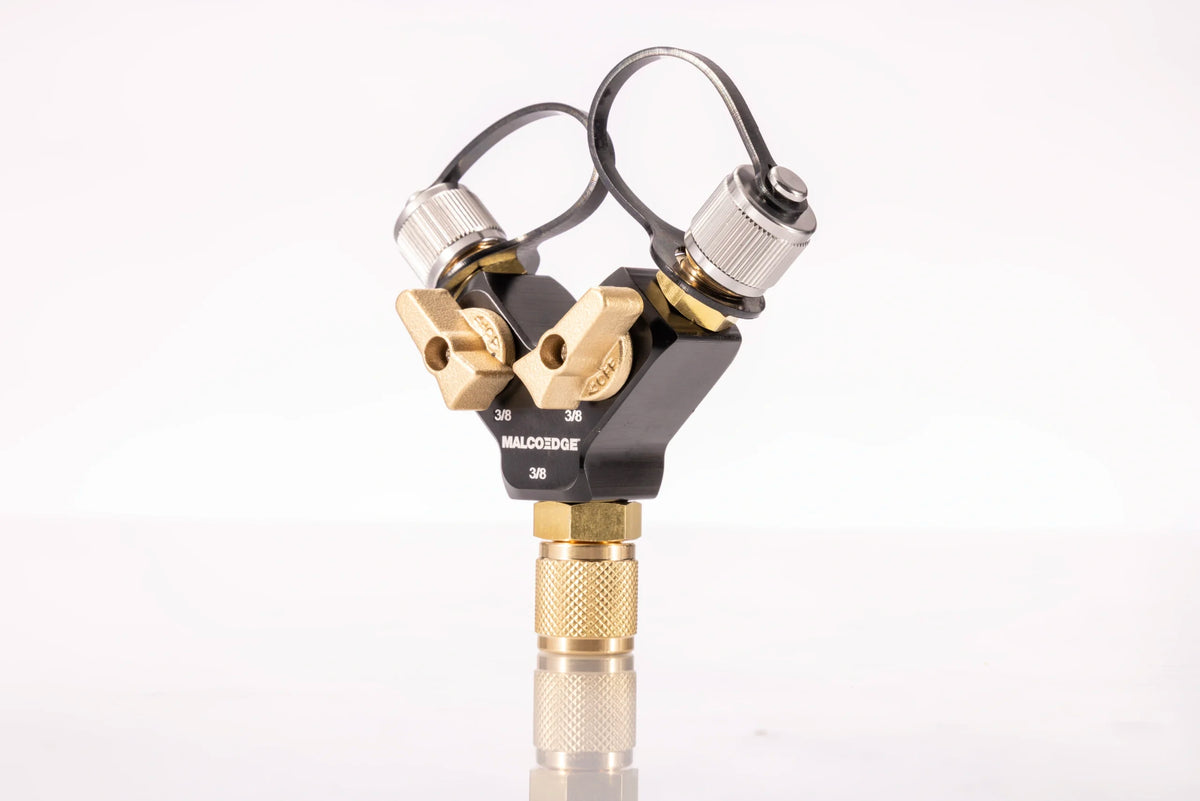 Malco Tools HFYV38 MalcoEdge™ Dual-Valve Hi-Flow Y Branch 3/8″ x 3/8″ x 3/8″ - Edmondson Supply