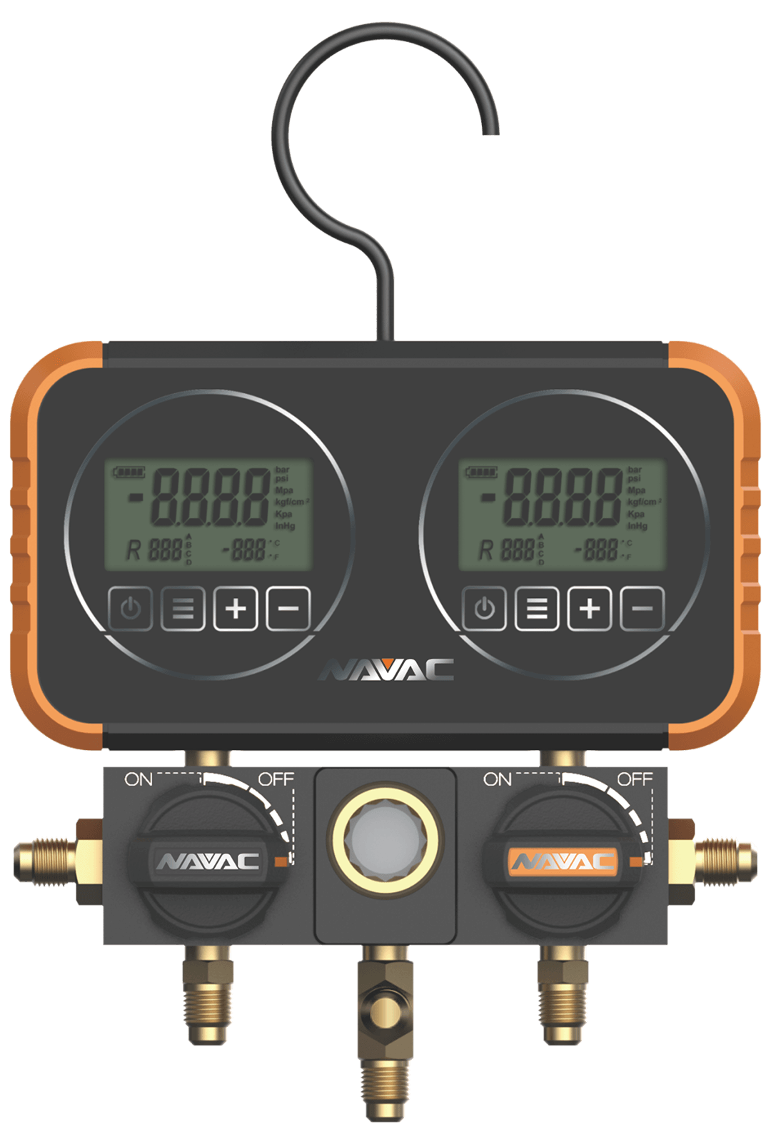 NAVAC N2D4H Manifold Gauge with Digital Display - Edmondson Supply